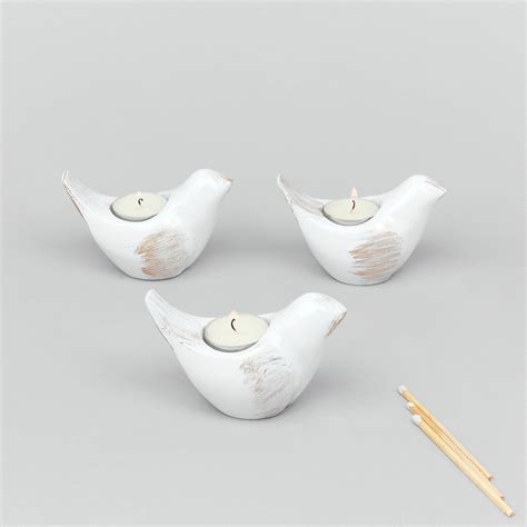 G Decor Set Of 3 Ceramic Bird Tealight Holders Home Decor Candle Holder Etsy Uk In 2024 Tea