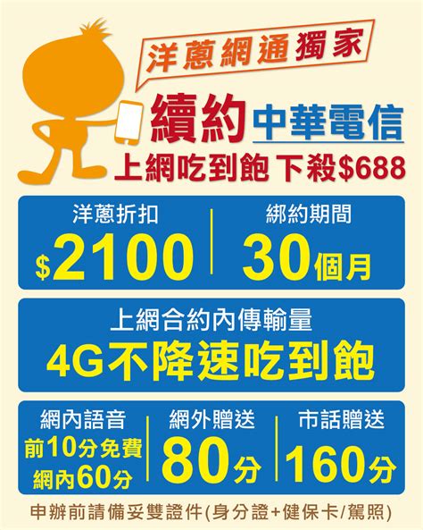 【2025中華電信續約方案】4g吃到飽只要688元，額外再送折扣2100元