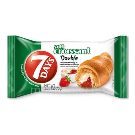 7 Days Soft Double Croissant Strawberry & Vanilla (green package) 75g