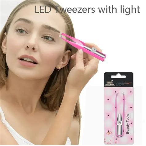 Pinzas Led De Acero Inoxidable Para Cejas Herramienta Port Til De