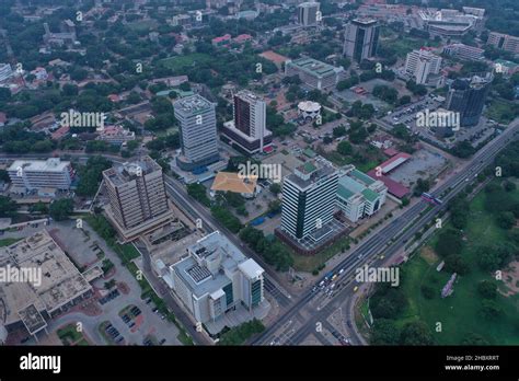 An Aerial Shot Of The City Of Accra In Ghana During The Day Stock Photo