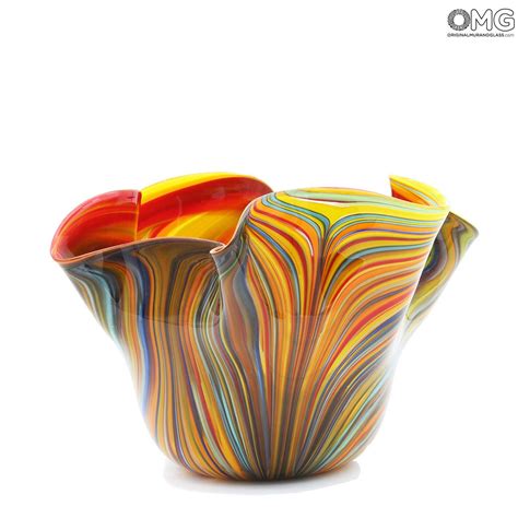 Missoni Bowl Centerpiece Multicolor Original Murano Glass Omg®