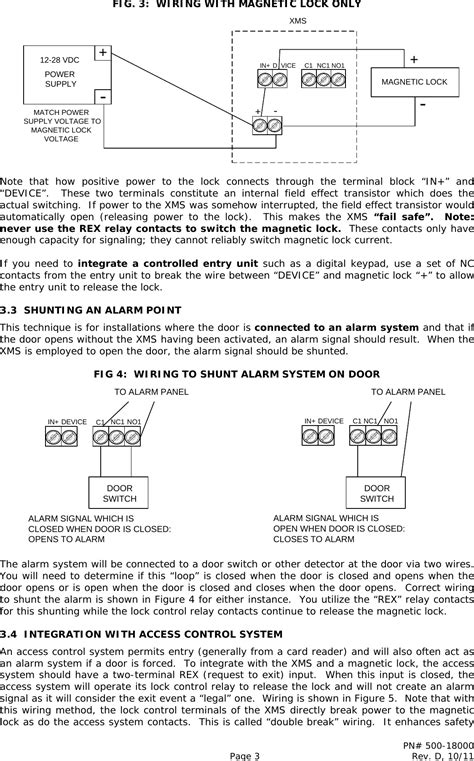 Securitron XMS 500 18000 D Installation And Operating Instructions IO