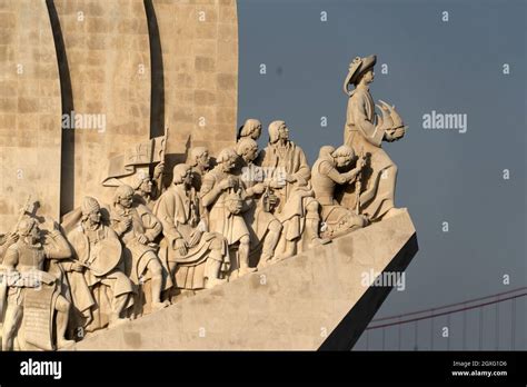 Lisbon discovery monument by the river cview Stock Photo - Alamy