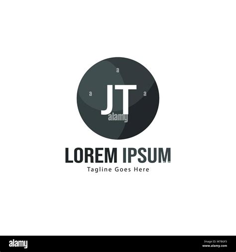 Initial Jt Logo Template With Modern Frame Minimalist Jt Letter Logo