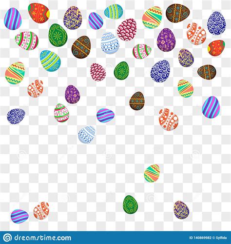 Falling Colorful Easter Eggs Vector Illustration Stock Illustration