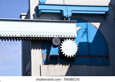 Industrial Rack Pinion Lifting Mechanism On Stock Photo