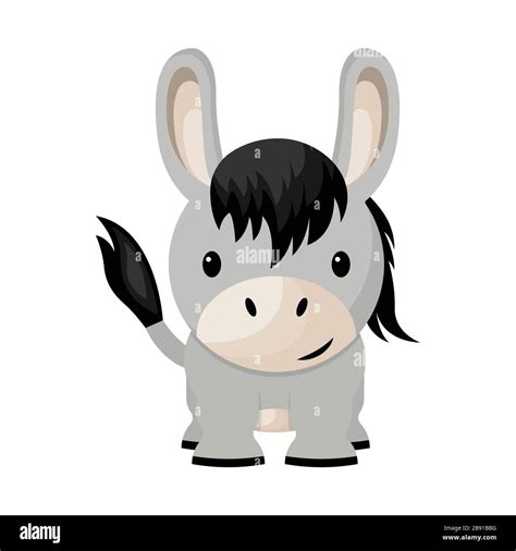 Cartoon cute little baby donkey, vector illustration Stock Vector Image & Art - Alamy