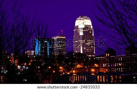 Winston-Salem Skyline At Night Stock Photo 24835033 : Shutterstock