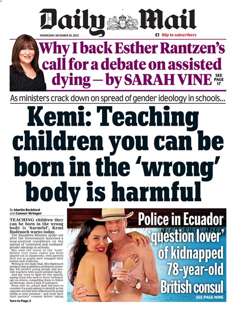 Daily Mail Front Page Th Of December Tomorrow S Papers Today