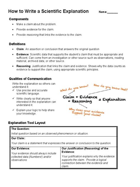 Claim Evidence Reasoning Worksheet Pdf Evidence Scientific Method