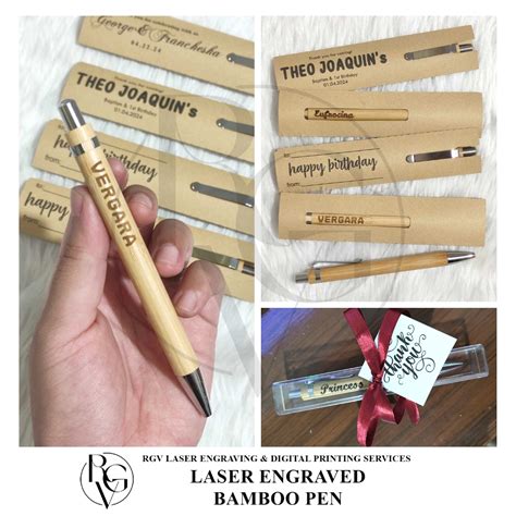 Laser Engraved Bamboo Pen Personalized Rgv Engrave Shopee Philippines