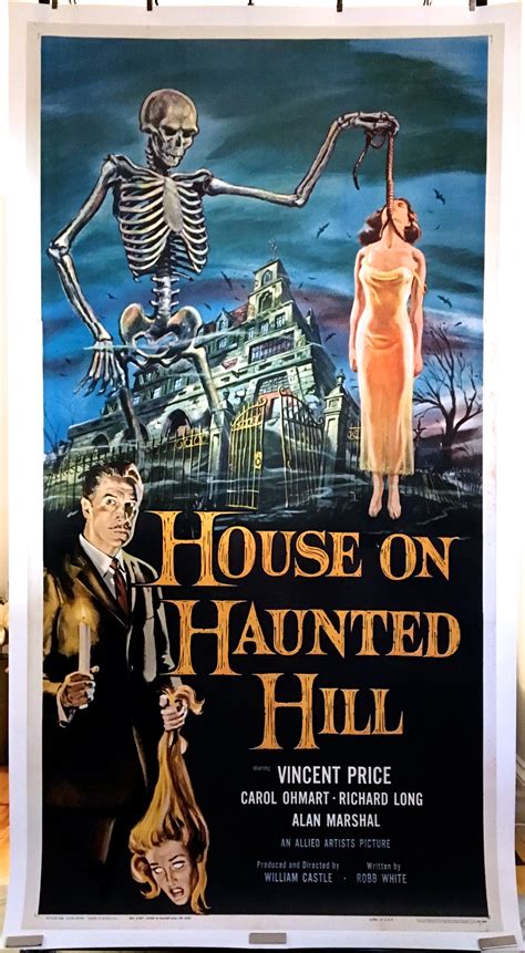 House On Haunted Hill 1959 Original 3 Sheet Movie Poster Linen Backed