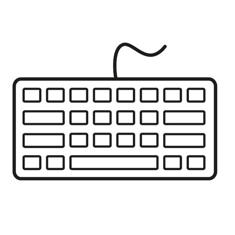 Ilustración Teclado Blanco Y Negro Vector Premium