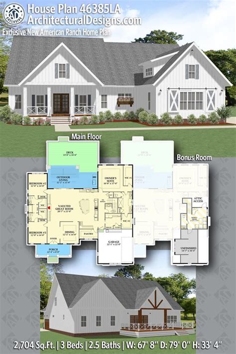 Plan La Exclusive New American Ranch Home Plan Ranch House