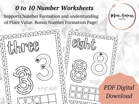 Printable Number Formation Worksheets Maths Colouring Pages - Etsy