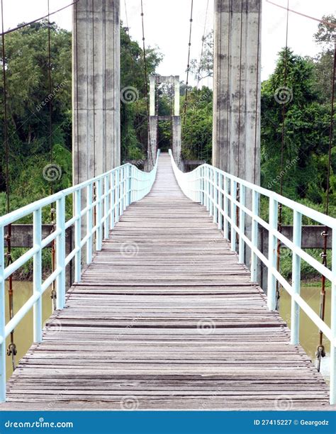 Wooden Walkway Of The Rope Bridge Stock Image Image Of Danger Rope