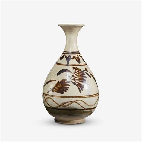 A Chinese Cizhou Painted Floral Vase Yuhuchun Song Jin Dynasty