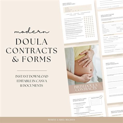 Editable Birth Doula Forms And Contracts Package Doula Client Etsy