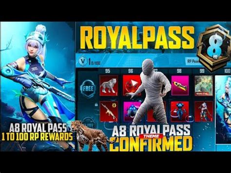 A8 Royal Pass 1 To 100 RP Rewards Upgraded SLR Skin New X Suit