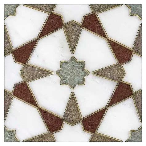 Buy Online Celeste Burgundy Carrara Blanco Deco Tile 12x12x⅜