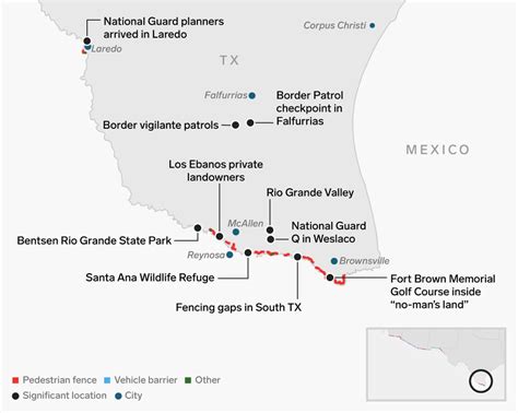 Mexican Border Crossing Map