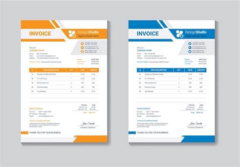 Premium Vector Professional Business Invoice Template Design