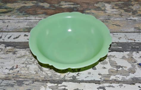 Mckee Jadeite Scalloped Bowl Serving Vintage Jadite Green