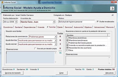 Software Para Servicios Sociales Informe Social Modelo Ayuda A Domicilio