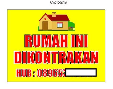 Spanduk Rumah Di Kontrakan Di Jual Murah X Cm Bisa Costum