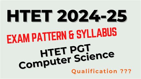 HTET Notification 2024 Latest Update HTET PGT Computer Science HTET