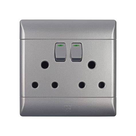 Cbi Silver Shimmer Double Rsa Wall Socket 4x4 Ps675c03 T Chamberlain