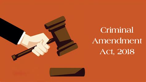 Criminal Amendment Act 2018