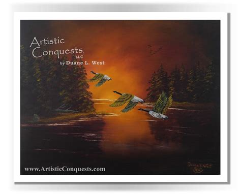 PRINT Pacific Northwest Landscape Art / Autumn, Geese Print / Rustic Fall Decor / Outdoorsman ...