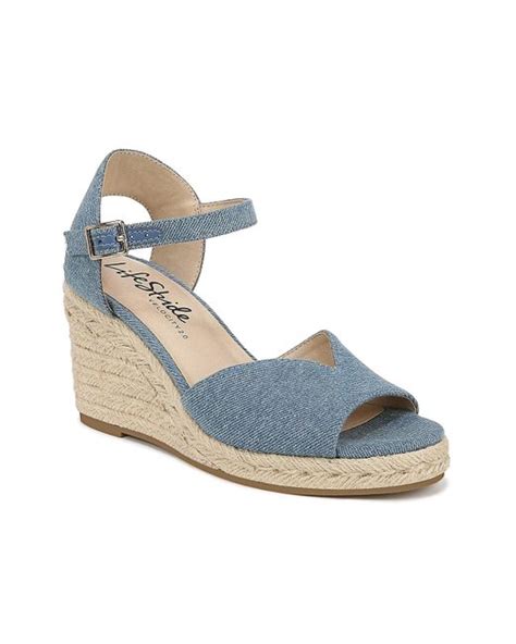 Lifestride Tess Espadrille Wedge Sandal In Blue Lyst