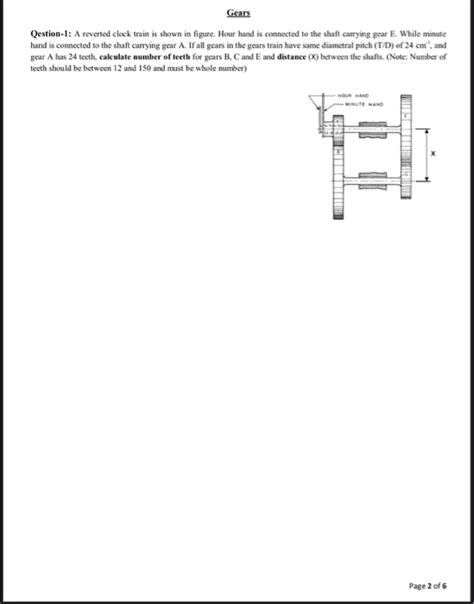 Solved Gears Qestion 1 A Reverted Clock Train Is Shown In Chegg