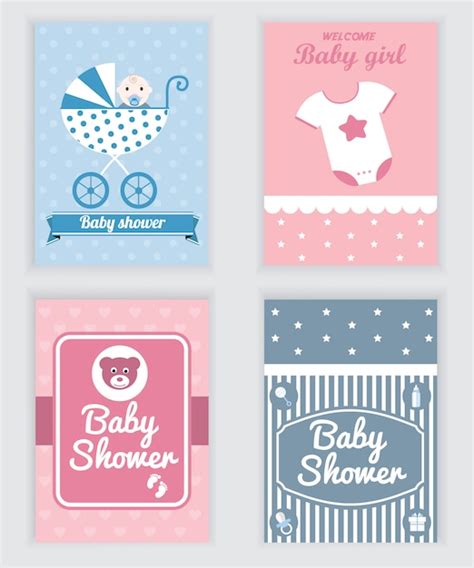 Colección de tarjetas de baby shower Descargar Vectores gratis