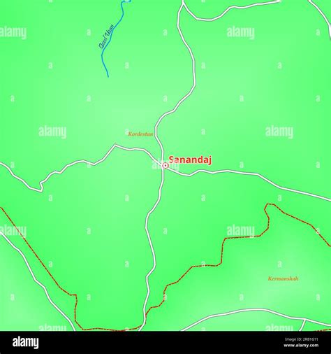 Map of Sanandaj City in Iran Stock Photo - Alamy