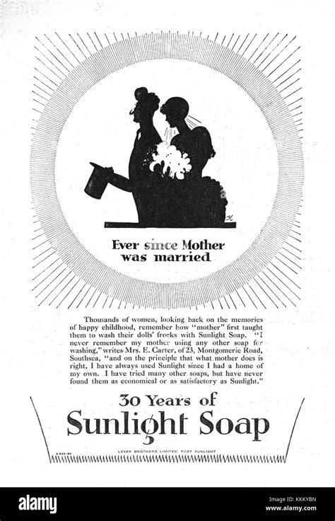 1927 Uk Magazine Sunlight Soap Advert Stock Photo Alamy