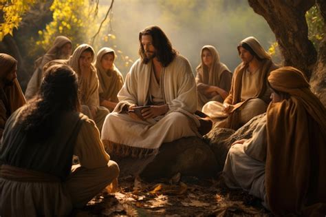 Premium AI Image | jesus christ bible holy mountain sermon
