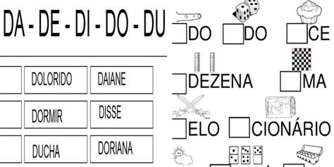 Família Silábica do D Da De Di Do Du Atividades escolares