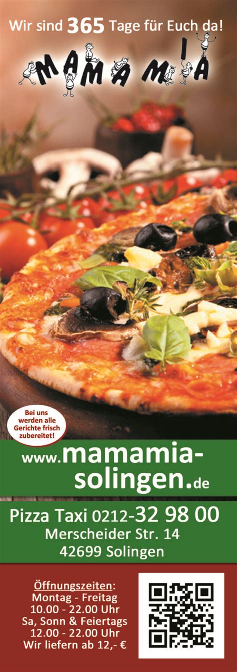 Unsere Speisekarte Mama Mia Pizzeria