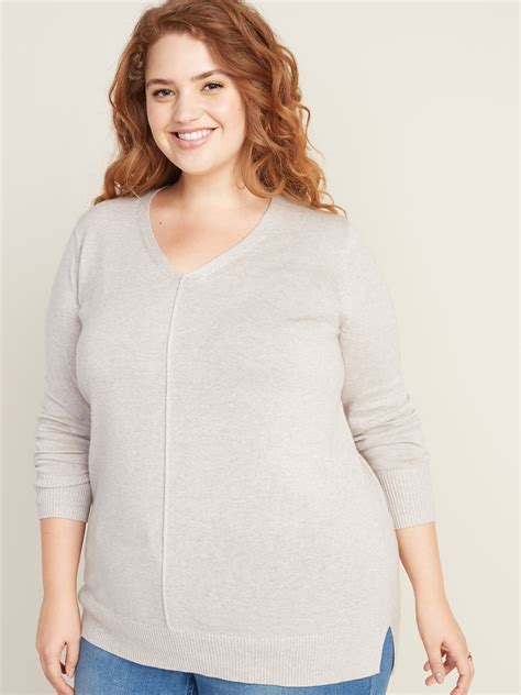 Rib Knit Plus Size V Neck Tunic Old Navy