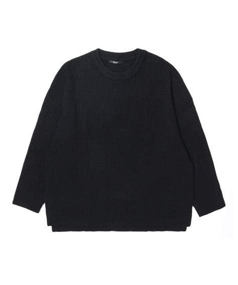 Musinsa Ad Hoc Women S Overfit Crew Neck Knit Black