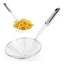 Escumadeira De Inox Peneira Para Fritura Batata Frita Coxinha Pastel