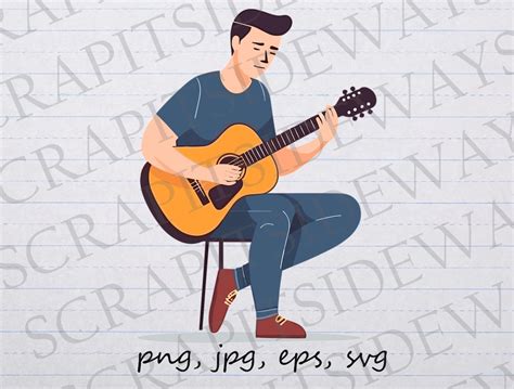 man playing guitar clip art clipart vector graphic svg png jpg eps