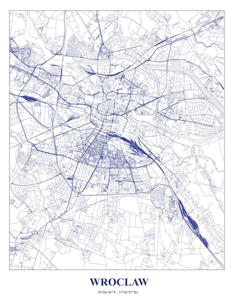 Premium Vector Cartel Map Of Wroclaw City In Poland