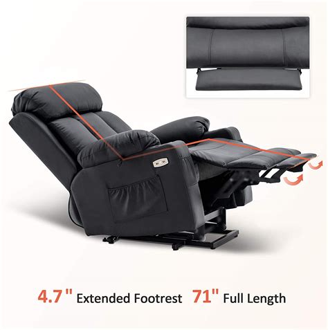 Large Electric Power Lift Recliner Chair with Extended Footrest for Ta – Relaxing Recliners