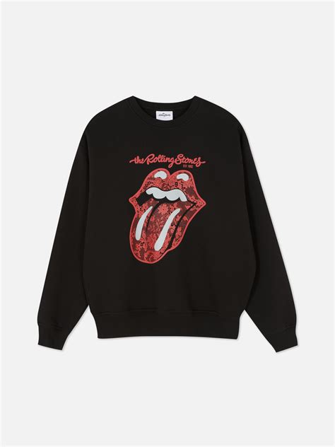 Sweat Shirt Graphique The Rolling Stones Noir Femme Primark