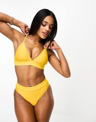 Speedo Banded Triangle Piece Bikini In Yellow ASOS